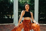 SALE Fab Zara Lux Burnt Orange Velvet Combination of Midi Skirt and  Wide Leg Trousers with Splits  Size Large Generous Fit with Elasticated Waist UK 14  New with Tags RRP 50 euro