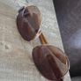 Lovely ELLE aviator sunglasses with brown tinted lenses, gold-tone metal frame and brown arms. Model EL18150, colour 719. Pre-owned condition, please see all photos for details. Image 6