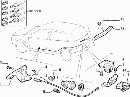 Tailgate Handle (Fiat Punto)