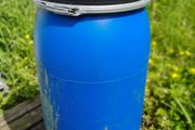 180-Litre Blue Plastic Barrel  Storage Drum with Clamp Lid