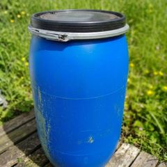 180-Litre Blue Plastic Barrel  Storage Drum with Clamp Lid