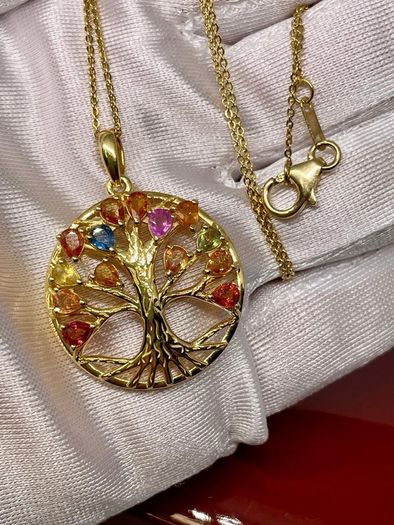 Sapphire Pendant with Chain (Size 20) in Yellow Gold Plated Sterling Silver 2.78 Ct.
