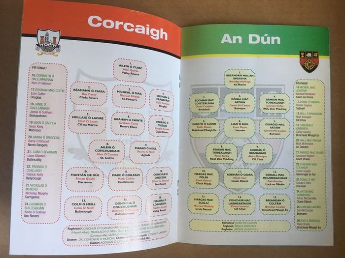 12th Feburary 2012. GAA (Gaelic Football) Programme. Cork (Corcaigh) V Down (An Dun) @ Pairc Ui Chaoimh