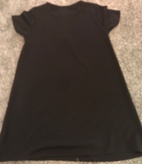 Black Dress with large gold buttons