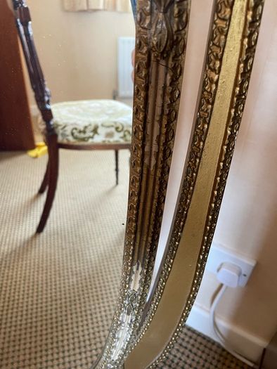 Late 19th-century oval cheval free-standing dressing mirror.