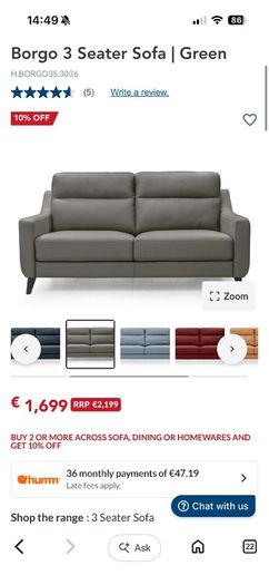 Italian leather 3 Seater Couch