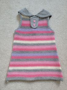 Knitted baby dress, size 12-18 months