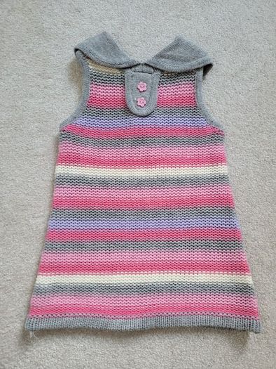 Knitted baby dress, size 12-18 months