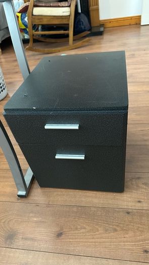 Black Ergonomic Office / Gaming Desk & Matching Under-Desk Drawer Unit