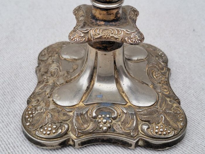 Antique Old English Edwardian Silver Plated Candlesticks