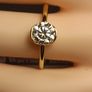 Gold Plated Sterling Silver Bezel set Moissanite Solitaire Ring Image 3