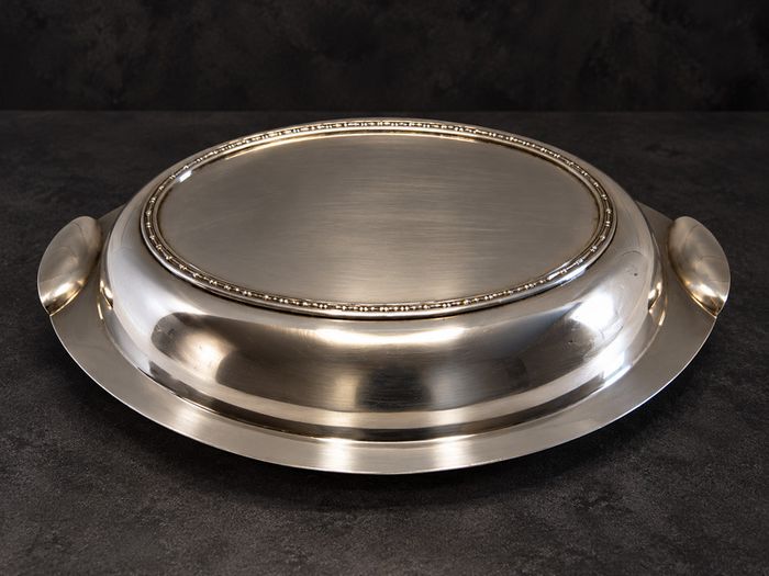 Vintage Silver-Plated Oval Serving Dish with Lid
