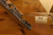Australian hand painted wooden wine holder