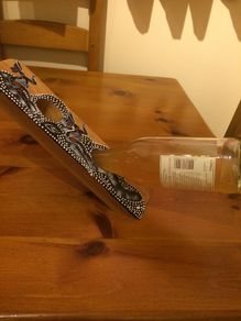 Australian hand painted wooden wine holder