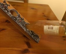 Australian hand painted wooden wine holder
