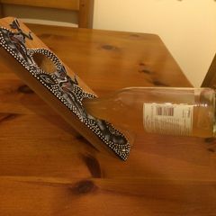 Australian hand painted wooden wine holder