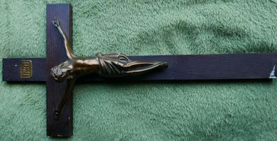 Vintage Germany 14,5"  Large  Wood Crucifix Cross