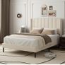 Double Bed Frame with Headboard, Vertical Channel Tufted Image 6