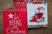 Red Christmas gift bags