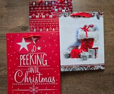 Red Christmas gift bags