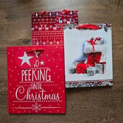 Red Christmas gift bags