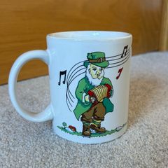 Vintage Irish Coffee Mug "When Irish Eyes Are Smiling" Leprechaun Fiddle Accordion