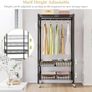 Clothes Rails with Wheels, Heavy Duty Clothing Rail Garment Rack Coat Rails Racks on Wheels, Stand Garment Coat Rack with Hanging Rods, Adjustable Storage Baskets and Hooks Image 6
