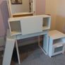 White desk / dressing table  / bedside lockers / mirrored cabinet. Image 3