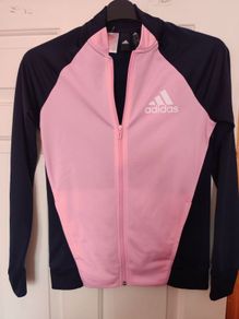 Brand New genuine Adidas girl's Navy pink zipped jumper age 14-15 yrs Postage included