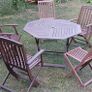 Garden table and chairs, parasol and cushions Image 3