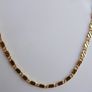 18K Yellow Gold Plated Oval Mirror Chain Link Necklace L-18" Image 3