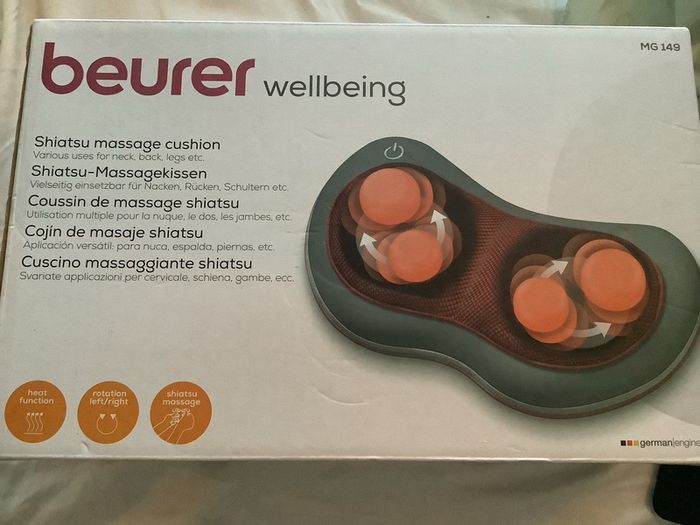 NEW Beurer Wellbeing Shiatsu massage cushion MG149
