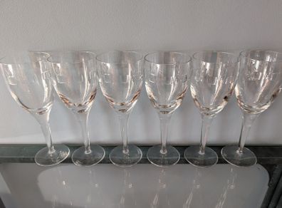 6 John Rocha Waterford Geo Red Wine Glasses