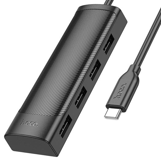 Hoco HB41 Easy Safety 4-in-1 Adapter Type-C to USB 2.0 4 Black