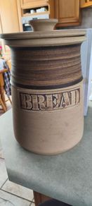 Vintage  Large Cornishware Bread Storage Crock Jar and led. 33 cm. tall and 23  cm. wide