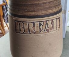 Vintage  Large Cornishware Bread Storage Crock Jar and led. 33 cm. tall and 23  cm. wide