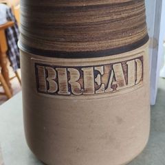 Vintage  Large Cornishware Bread Storage Crock Jar and led. 33 cm. tall and 23  cm. wide