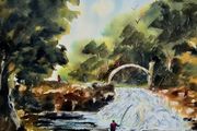 salmon leap leixlip watercolour