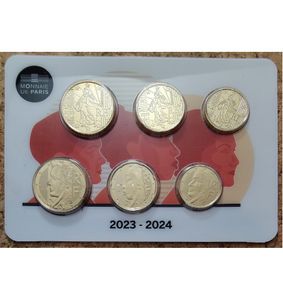 France Brilliant Uncirculated Euro Coin Set Mixed (2023-2024) - New National Designs