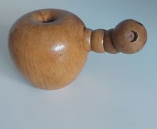 Whimsical Hand turned wooden apple