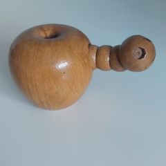 Whimsical Hand turned wooden apple
