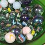 vintage marbles cats eyes large small blue white approx 60 Image 4