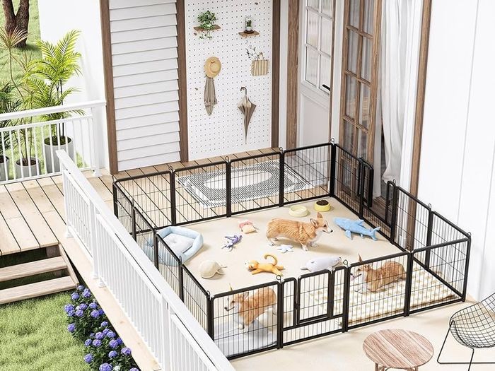 NEW SALE | Dog Pen, 8 Panel Puppy Pen with Door, High 60cm Indoor/Outdoor Dog Playpen