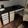 Black and white desk with integrated drawer unit Image 2