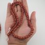 Vintage African Style Stripe Light Orange 7mm - 8.5 mm Glass Beads Necklace Strand Image 7