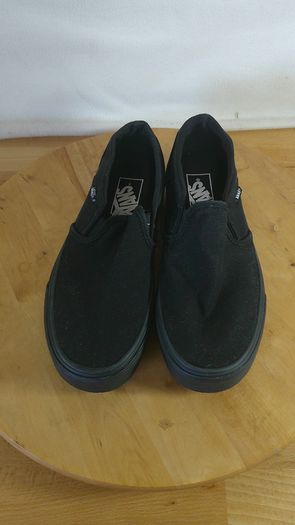 Vans Classic Slip-On All Black Canvas Skate Shoes Women's Size UK \ Ire 5 Euro 38