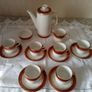 Arklow Pottery coffee set Gold Maroon pattern 2384 Image 2