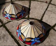 Pair of Tiffany style glass lamp shades