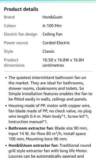 2 x Silent bathroom extractor  Fans