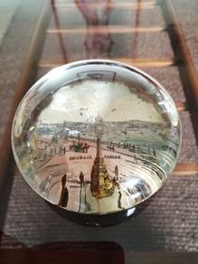 Antique Victorian Souvenir Domed Glass Picture Paperweight